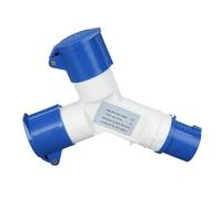 Toma impermeable industrial de 16 a 16 a 1 salida 2 convertidor impermeable de ramificación, zócalo multifunción/1012, conector de enchufe industrial de sucursal de 2 vías, toma de conne