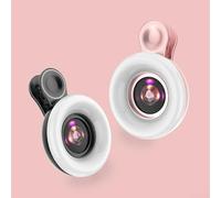 Toma impresionantes fotos de primer plano en tu smartphone con nuestra lente macro de 15X y funciones LED ajustables (negro)
