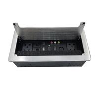 Toma Incrustada: Caja De Salida De Alimentación De Escritorio Incorporada, Cubo De Carga De Mesa Con Puertos HDMI USB | Flush Mount Power Strip Con Interfaz Tipo C, Conexión De Mesa De La Sala De Conf