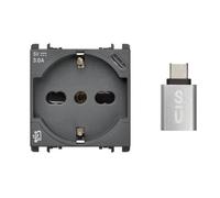 Toma P40+USB-C Urmet Nea 2 módulos max 3A antracita - 10312/2
