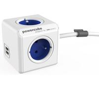 Toma PowerCube 4x 16A 2x USB (USB EXTENDIDO) con Cable de 15 m - Azul
