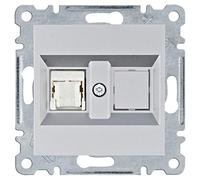 Toma RJ45, cat.5e, UTP, lumina, plata