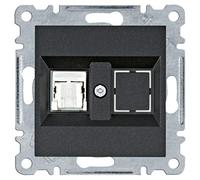 Toma RJ45 Cat.6 UTP, lumina, negro