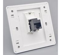 Toma RJ45 Placa frontal LAN Enchufe recto para Internet 86x86mm Hembra A Hembra CAT6 Enchufe de Pared Gigabit Dual-Pass Puerto de Enchufe de Placa de Pared Ethernet (LAN x 1)