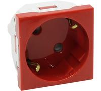 Toma SCHUKO 2P+T con Obturador 16A 250V (Rojo) Serie Quadro 45 - EFAPEL