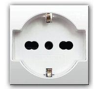 Toma Schuko Bipolar Domus S44 AVE Color RAL 9010 2P+T 16A Acabado Brillante 1M