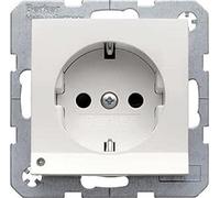 Toma SCHUKO con LED de orientación, S/B, blanco polar, mate