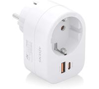 REGLETA PARED AISENS 1 TOMA USB-C 20W PD3.0 USB-A 20W QC3.0 BLANCO
