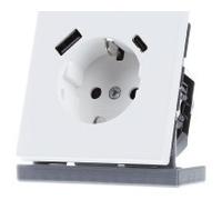 Toma SCHUKO con USB tipo AC - Toma de corriente (receptáculo) LS1520-15CAWWM | Jung | LS1520-15CAWWM | Toma de corriente / enchufe