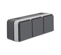 Toma Schuko, triple, horizontal, gris