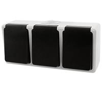 Toma triple para cuarto húmedo "Taff", 250V/16A IP44