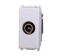 Toma TV pasante conector macho compatible Vimar Plana color blanco 2253