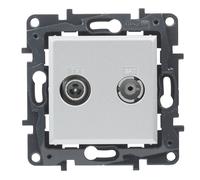 LEGRAND Toma TV-R/SAT Final componible para instalación empotrada, Gama Niloé Step, Color Aluminio, 398319