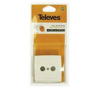 Toma TV terminal separadora (Blanco, Plástico)
