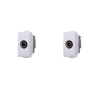 Toma TV y Sat pasante conector macho compatible Bticino Matix color blanco