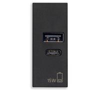 Toma USB C Vimar Linea 1 módulo 15W negro - 30292.AC15G