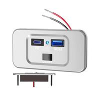 Toma USB for RV, carga rápida, puerto for coche, adaptador de cargador for, enchufe for, barco, camión marino Fácil de instalar(Green light)