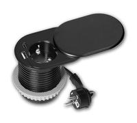 Tomacorriente de Escritorio empotrada con USB-C PD de 20 W y USB-A QC 3.0 - 1 Toma de 230 V, tomacorriente de sobremesa con Tapa Deslizante, tomacorriente empotrada compacta para escritorios, cocinas