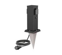 Tomacorriente de jardín Polly con sensor crepuscular y piqueta de tierra y