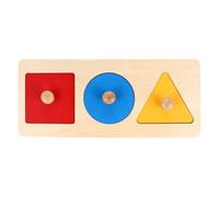 Tomaibaby 1 pieza rompecabezas con forma de madera para bebé Montessori Pomo de madera Puzzle Peg Board Forma Geométrica Match Baby Juguete educativo