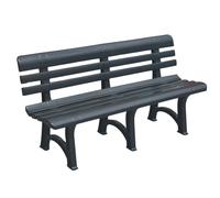 TOMAINO - Banco de Jardín de Plástico - 3/4 Plazas - Exterior para Balcón, Terraza, Veranda - New Antracita