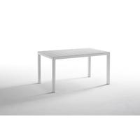 Tomaino - Mesa de jardín extensible de plástico - Composición múltiple de 4 a 12 plazas - Mesa de comedor para exterior rectangular o cuadrada (mesa rectangular, blanca)