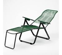 Tomaino - Tumbona de jardín de acero con cuerdas de plástico, sillón con cordón (verde)