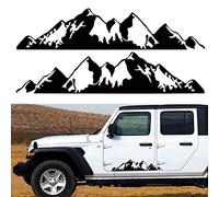 TOMALL 1 Par 75 cm Montañas Pegatinas Coche Puerta Lateral Cuerpo Nieve Montaña Gráfico Vinilo Decoración para SUV Camión Todoterreno Vehículo Universal Tamaño Largo (negro)