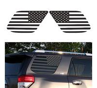 TOMALL 1 par de calcomanías de vinilo de la bandera estadounidense compatibles con Toyota 4Runner 2010-2023, color negro mate, precortadas, calcomanías para ventana de cuarto lateral trasero, decoración impermeable (negro mate, ambos lados, 5ª generación)