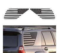 TOMALL 1 par de calcomanías de vinilo de la bandera estadounidense compatibles con Toyota 4Runner 2003-2009, color negro mate, precortadas, calcomanías para ventana de cuarto lateral trasero, decoración impermeable (negro mate, ambos lados, 4ª generación)