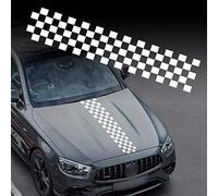 TOMALL 1 Pieza 126 cm x 23 cm Pegatina de rayas para el capó del coche Racing Body Side Faldón Stripe Car Roof Hood Bumper Stripe Vinyl Stripe Car Hood Decor (Blanco)