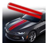 TOMALL 129 cm x 24 cm Car Hood Stripe Sticker Auto Racing Body Side Stripe Calcomanía Falda Techo Bumps Calcomanía Vinilo Modificado Stripe Sticker Car Decoración (Rojo)