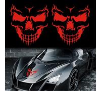 TOMALL 2 calcomanías de calavera para coche, Halloween, vinilo, esqueleto, calcomanías gráficas para coche, carrocería, capó, ventanas, puertas, calcomanías autoadhesivas para bricolaje, para