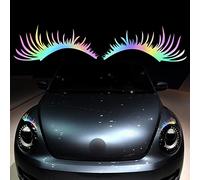 TOMALL 2 calcomanías de vinilo para faros delanteros de coche, impermeables, personalidad, linda, decoración, calcomanías de pestañas falsas para faros delanteros de coche, camión, (degradado)