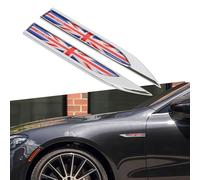 TOMALL 2 emblemas de bandera de metal 3D para guardabarros lateral de coche, calcomanías de emblema de maletero trasero, calcomanía de bandera de Reino Unido para todos los camiones, SUV, camionetas,