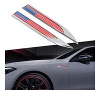 TOMALL 2 emblemas de metal 3D de la bandera de Estados Unidos para guardabarros lateral del coche, calcomanías de emblema de maletero trasero, calcomanía de bandera de Estados Unidos para todos los