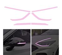 TOMALL 2 pares de faros laterales laterales retrovisores laterales de vinilo para espejo retrovisor y tintes de humo compatibles con Hyundai Sonata 2020-2022 con bordes ámbar de transmisión (rosa)