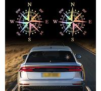 TOMALL 2 Piezas 15 cm Pegatinas de brújula Calcomanías Gráficas de Brújula para Capó de Automóvil para SUV Vehículos Todoterreno Cuerpo Puerta Lateral Tronco Vinilo Universal Impermeable (Gradiente)