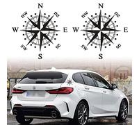 TOMALL 2 Piezas 15 cm Pegatinas de brújula Calcomanías Gráficas de Brújula para Capó de Automóvil para SUV Vehículos Todoterreno Cuerpo Puerta Lateral Tronco Vinilo Universal Impermeable (Negro)