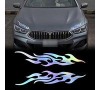 TOMALL 2 Piezas 40 cm Calcomanía reflectante de carreras Carro de golf Calcomanía de vinilo impermeable para carrocería Camión SUV Dirt Bike Skateboard (Gradiente)