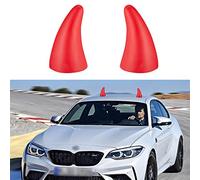 TOMALL 2pcs 3D Devil Bull Horn Antena Techo Pegatinas para la parte superior del coche parachoques delantero trasero decoración adornos anti colisión protectores calcomanías para coche Fender tronco,