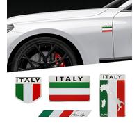 TOMALL 4 calcomanías de metal 3D con emblema de la bandera de Italia para todos los coches para guardabarros lateral, insignias italianas, camiones, laptop, aleación de zinc, emblemas modificados,