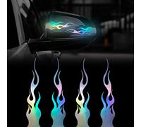 TOMALL 4 pegatinas 15cm reflectantes de para coche vinilo carreras deportes llama para carrito de golf vehículos todoterreno motocicletas monopatín portátil decoración de bricolaje(degradado)