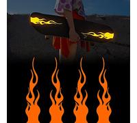 TOMALL 4 pegatinas 20cm reflectantes de para coche vinilo carreras deportes llama para carrito de golf vehículos todoterreno motocicletas monopatín portátil decoración de bricolaje(naranja)