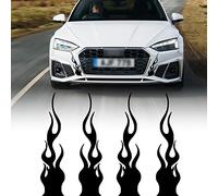 TOMALL 4 pegatinas 29cm reflectantes de para coche vinilo carreras deportes llama para carrito de golf vehículos todoterreno motocicletas monopatín portátil decoración de bricolaje (negro)