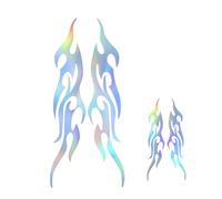 TOMALL 4 Piezas 12 cm + 29 cm Flame Reflective Car Stickers Flame Racing Sports Stripes Calcomanía Vinilo Impermeable DIY para Carrocería Camión SUV Offroad Vehículos Monopatín (Gradiente)