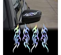 TOMALL 4 Piezas 19cm Flame Reflective Car Stickers Flame Racing Sport Calcomanías para carrito de golf Vinilo impermeable Camión Offroad Skateboard (Gradiente)