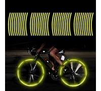 TOMALL 40 calcomanías reflectantes para llantas de bicicleta, coche, ciclismo, motocicleta, decoración de seguridad reflectante nocturna, rayas universales para llantas (amarillo)