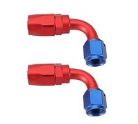 TOMALL 6AN - Extremo de manguera de 90 grados giratorio de aluminio, 2 unidades para extremo de manguera trenzado de combustible, aceite y gas (rojo y azul)