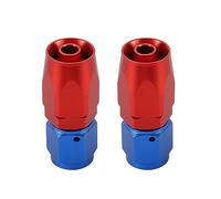 TOMALL 6AN - Extremo de manguera recto giratorio de aluminio, 2 piezas para manguera trenzada de combustible y aceite (rojo y azul)